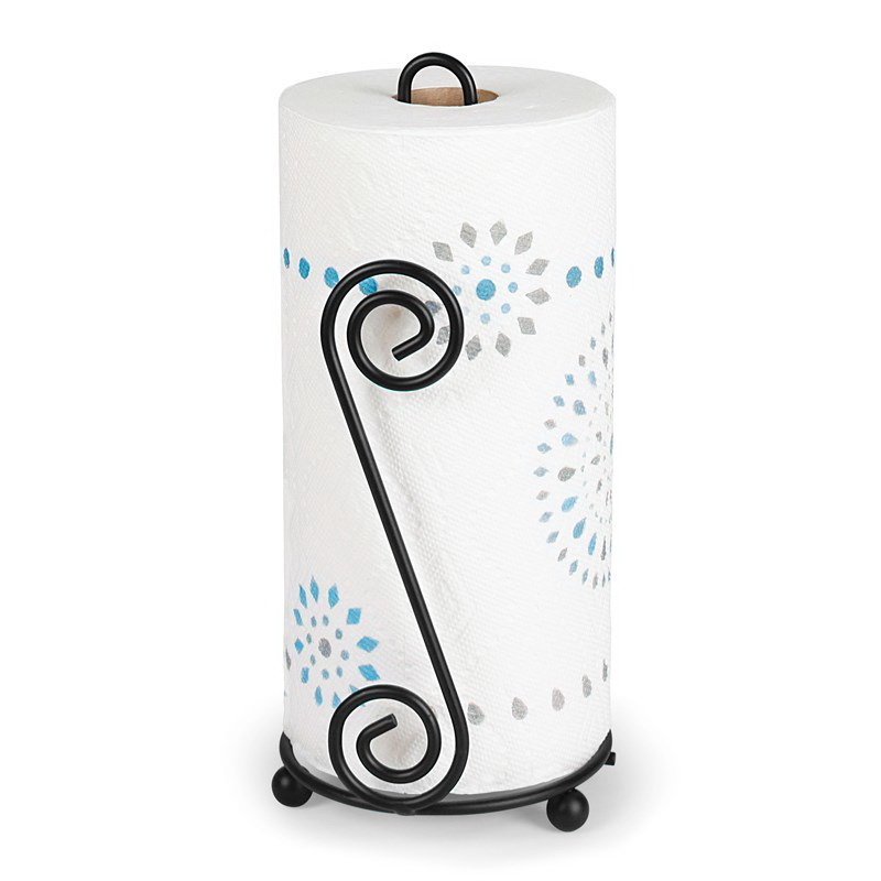 Spectrum 44410 Scroll Paper Towel Holder, Steel, Black