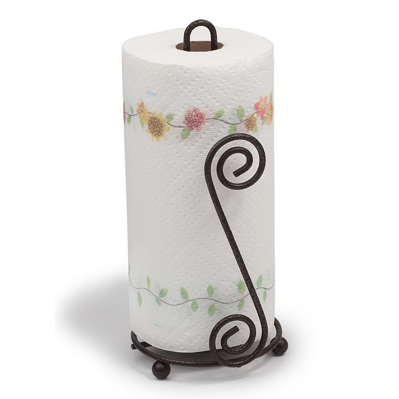 Spectrum 44410 Scroll Paper Towel Holder, Steel, Black