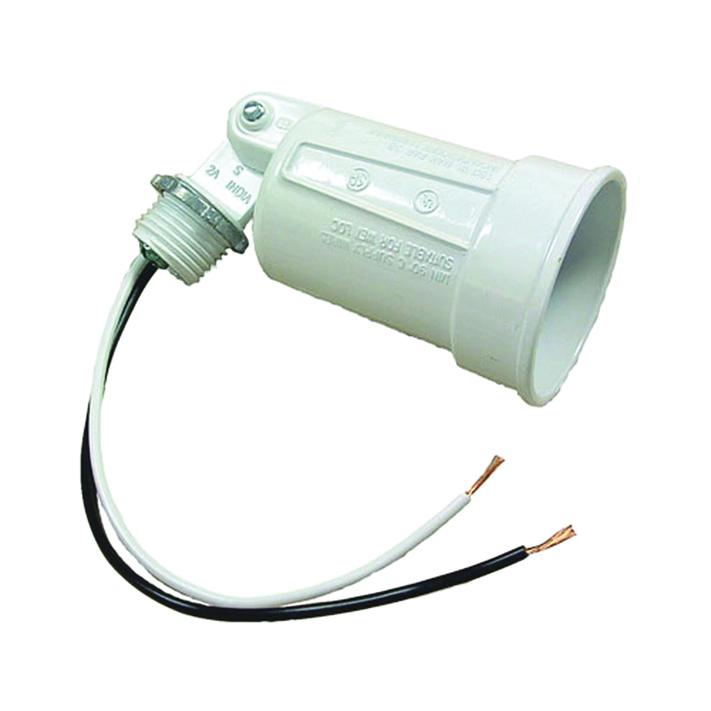 5606-6 Lamp Holder, 120 V, 75 to 150 W, White