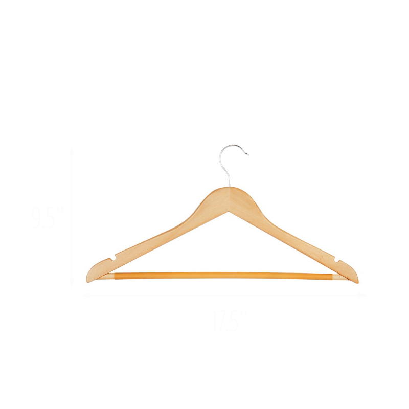 Honey-Can-Do HNG-01206 Series Suit Hanger, Maple, Maple, 17-1/2 in OAW, 9-1/2 in OAH, Maple Wood, 4/PK