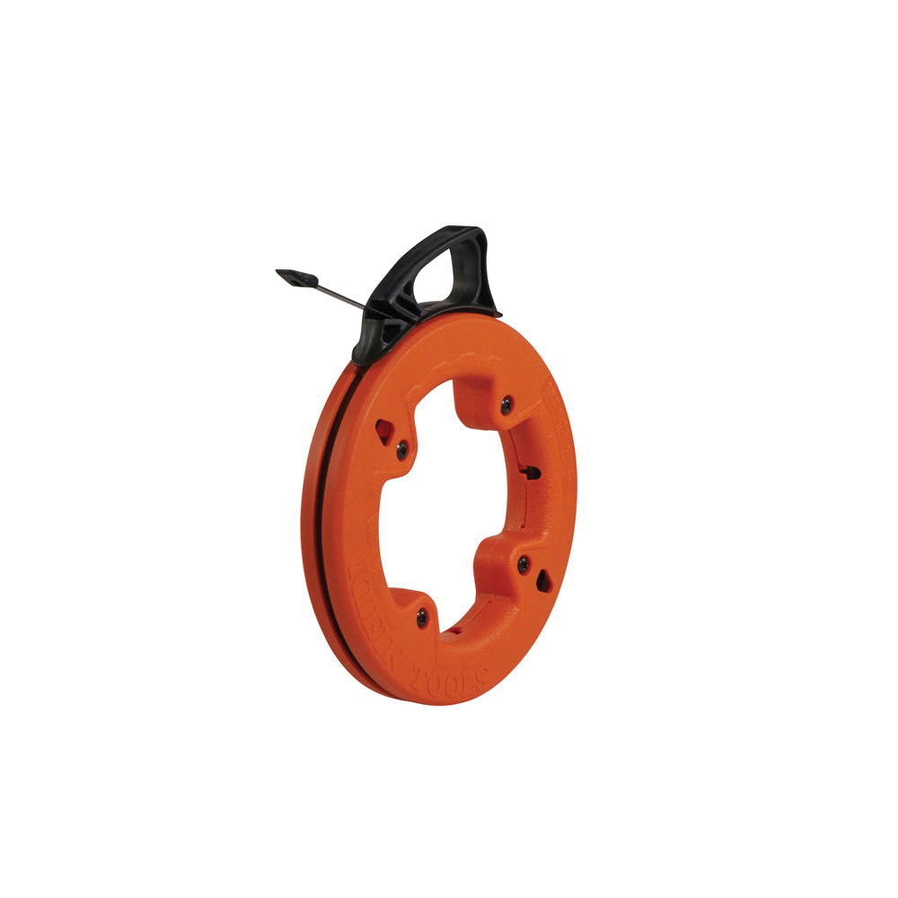 Klein Tools 56005 Fish Tape, 0.25 x 0.03 in Tape, 25 ft L Tape, Steel Tape, Black/Orange Case