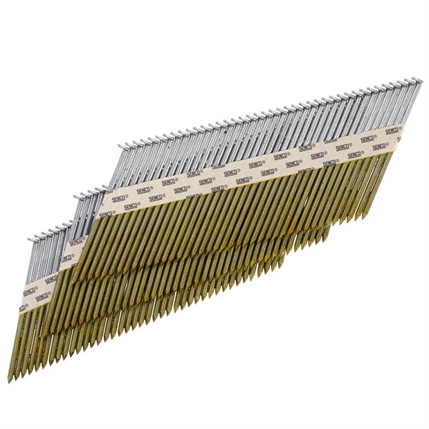 ProHead H627ASBXN Collated Nail, 3 in L, 11 ga, Steel, Hot-Dipped Galvanized, Full Round Head, Ring Shank, 2500 Count, 34 deg