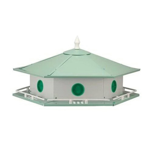 Heath AH-6D Deluxe Bird House, Hexagon, Aluminum, Pole