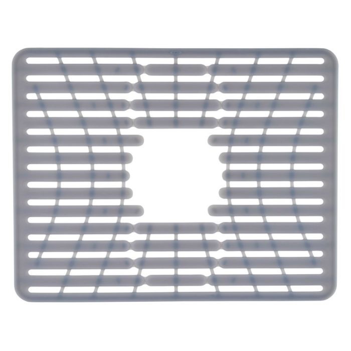 Good Grips 13138200 Sink Mat, 16-1/4 in L, 12-3/4 in W, 1/4 in Thick, Silicone, Gray