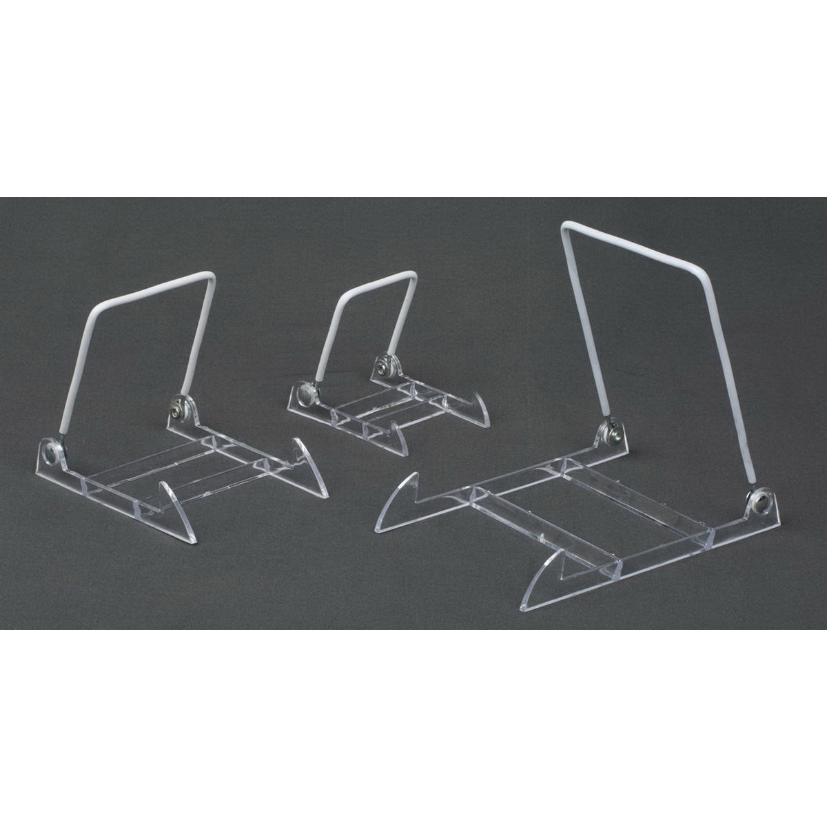 Tripar 28-1633 Adjustable Easel, 3.9 in OAL, 2.65 in OAW, 3-1/2 in OAH, Acrylic, Clear