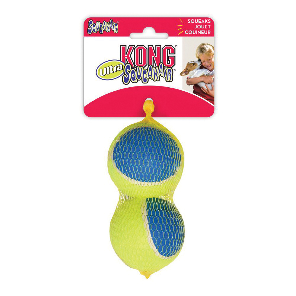 Kong SqueakAir AUT1 Dog Toy, L, Ultra Ball, Tennis, Yellow