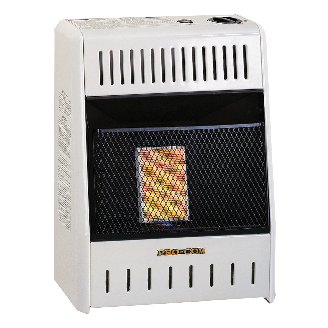 Procom Heating MN060HPA Ventless Heater, Natural Gas, 6000 Btu, 150 sq-ft Heating Area, 99.9 % Efficiency, White
