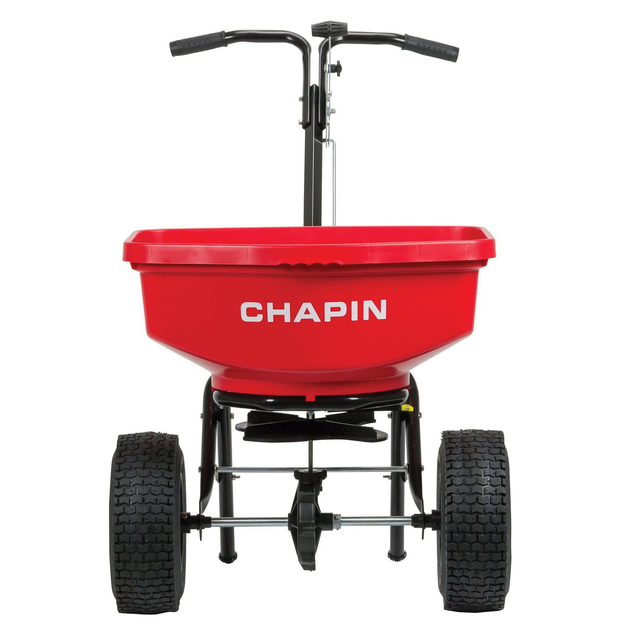 8301C Contractor Turf Spreader, 80 lb Capacity, Powder-Coated Steel Frame, Poly Hopper, Pneumatic Wheel
