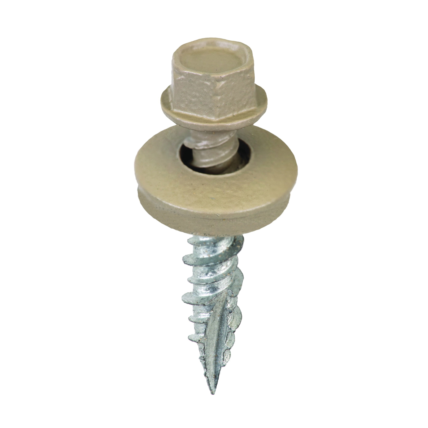 SW-MW1TP250 Screw, #9 Thread, High-Low, Twin Lead Thread, Hex Drive, Self-Tapping, Taupe, 250/BAG