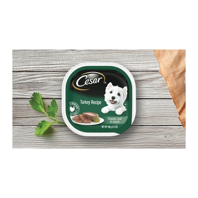 Cesar 1407 Dog Food, Turkey Flavor, 3.5 oz