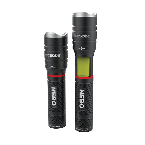 Nebo TAC SLYDE Series 6746 Flashlight, AAA Battery, LED Lamp, 300 Lumens High, 150 Lumens Medium, 30 Lumens Low, Black