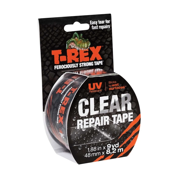 T-Rex 241535 Repair Tape, 9 yd L, 1.88 in W, Clear - 3