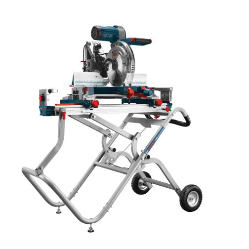 Miter Saw Stand with Wheels, Bosch, 76.7 lb, 27-3/4 in W Stand, 48.42 in H Stand, Steel - 1