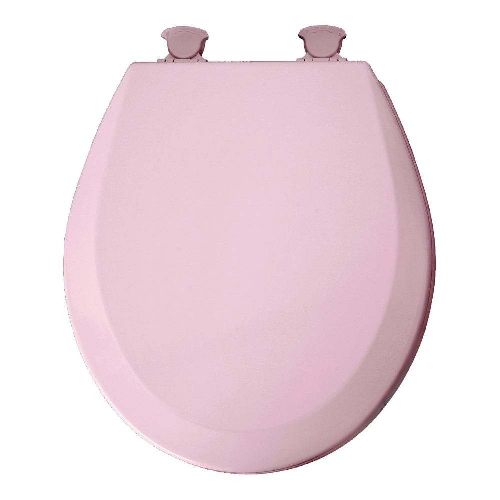 46ECDG-023 Toilet Seat, Round, Wood, Pink, Twist Hinge