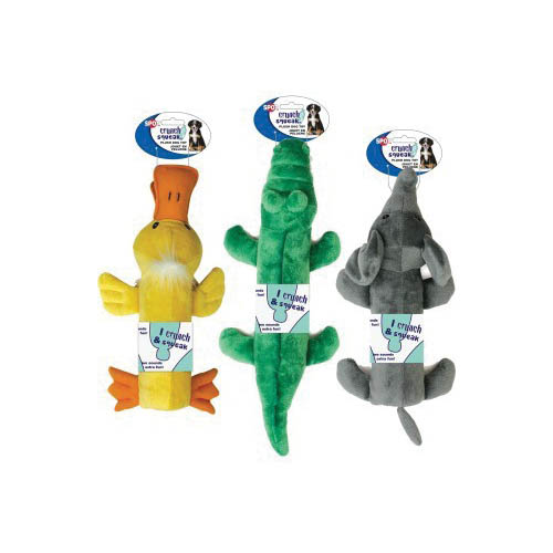 Spot 4339 Dog Toy, Plush Toy, Alligator, Duck, Elephant
