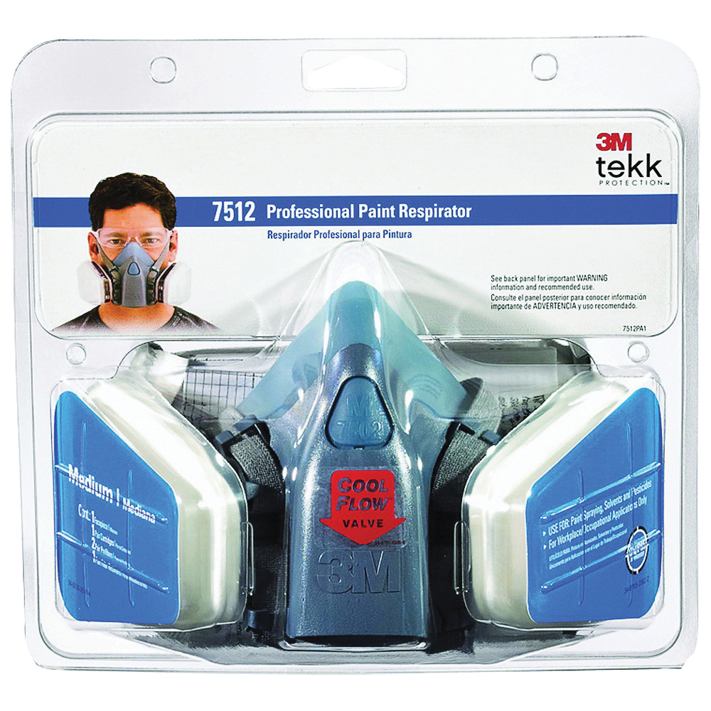 TEKK Protection 7512PA1-A/R-7512E Professional Paint Spray Respirator, M Mask, P95 Filter Class, Dual Cartridge