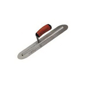 MXS81FRD Finishing Trowel, 18 in L Blade, 4 in W Blade, Spring Steel Blade, Round End, Curved Handle