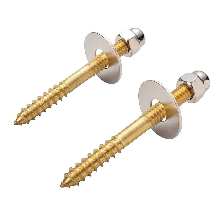 Screw Set, Brass, For: Use to Attach Toilet to Flange