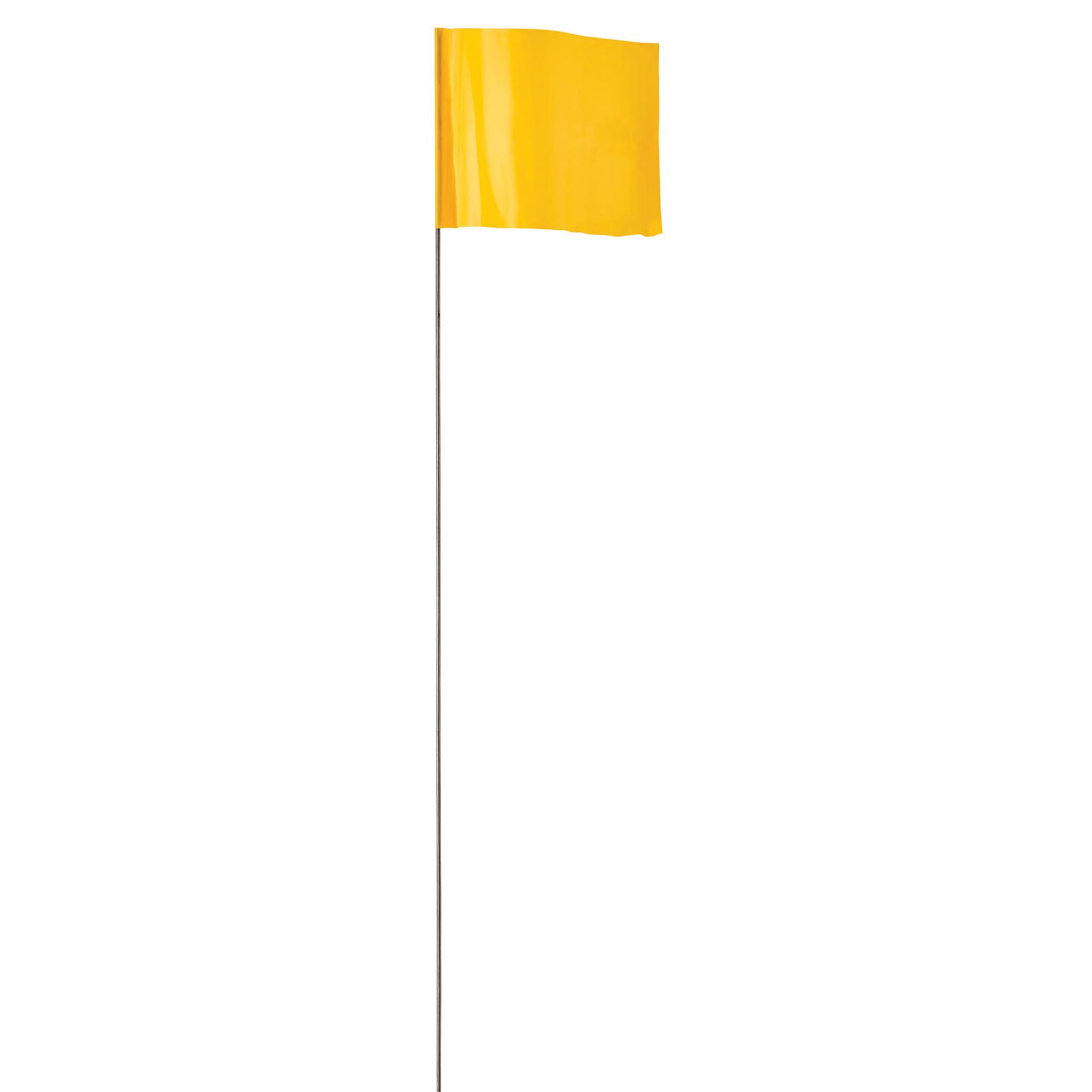 78004 Stake Flag, Yellow, 2-1/2 in W Flag, 3-1/2 in H Flag