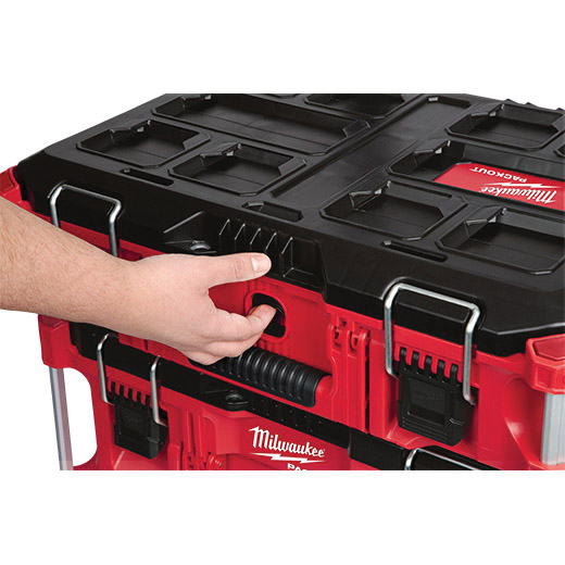 Milwaukee 48-22-8424 Tool Box, 75 lb, Plastic, Red, 22.1 in L x 16.1 in W x 6.6 in H Outside - 3