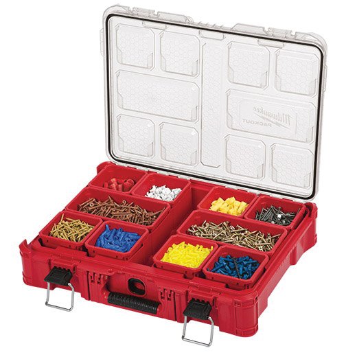 Milwaukee 48-22-8430 Organizer, 75 lb Capacity, 19.76 in L, 15 in W, 4.61 in H, 10 -Compartment, Plastic, Red - 2