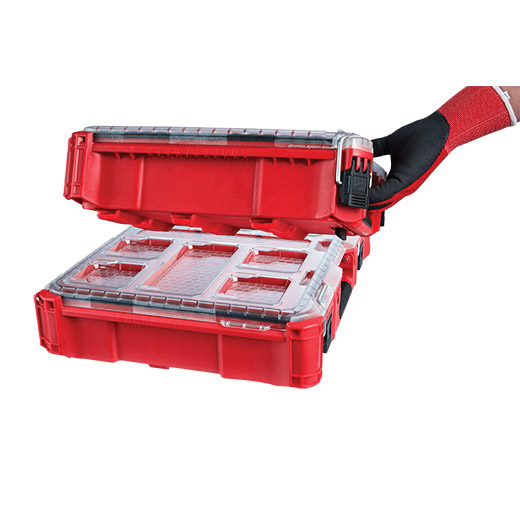 Milwaukee 48-22-8430 Organizer, 75 lb Capacity, 19.76 in L, 15 in W, 4.61 in H, 10-Compartment, Plastic, Red - 4