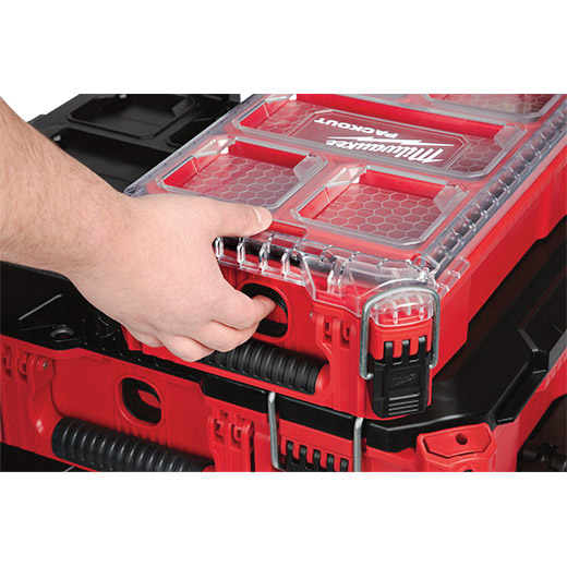 Milwaukee 48-22-8435 Organizer, 75 lb Capacity, 9.72 in L, 15.24 in W, 4.61 in H, 5-Compartment, Plastic, Red - 3
