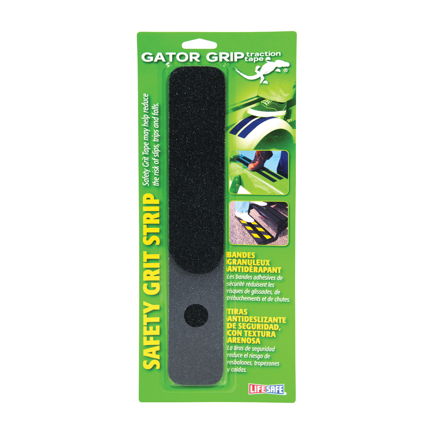 Gator Grip RE624BL Safety Grit Tape, 12 in L, 2 in W, Black