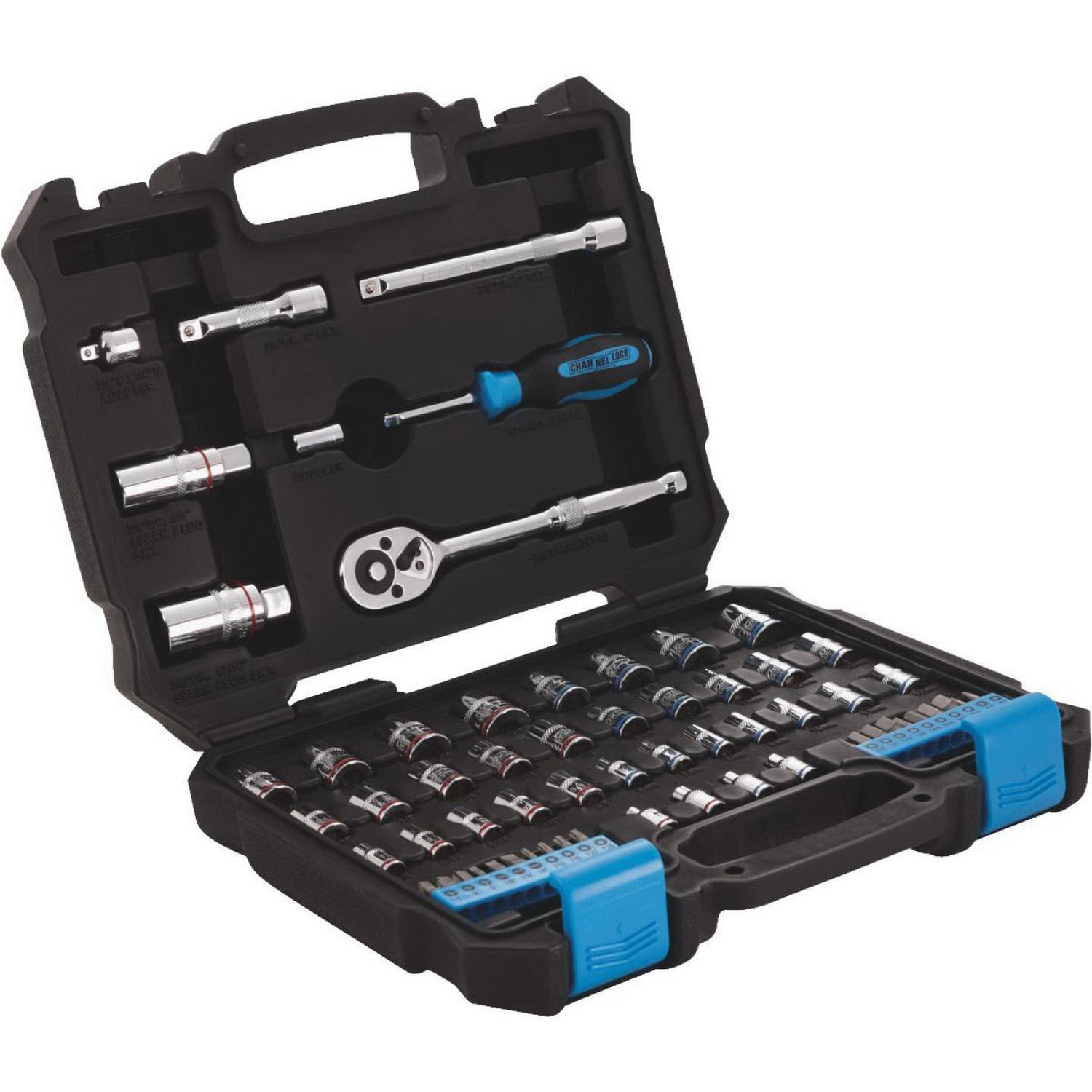 Channellock 346713 Series Combo Socket Set, Includes: Fully Polished 3/8 in Drive, Vanadium Steel, Chrome