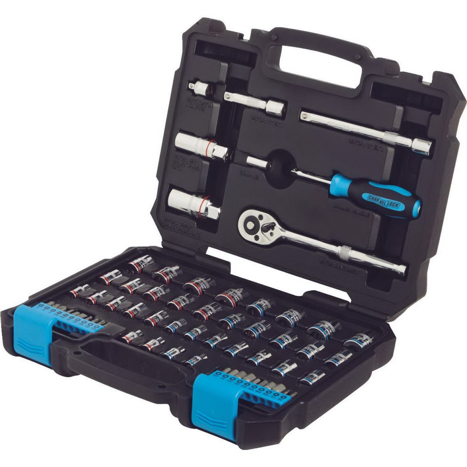 Channellock 346713 Series Combo Socket Set, Includes: Fully Polished 3/8 in Drive, Vanadium Steel, Chrome