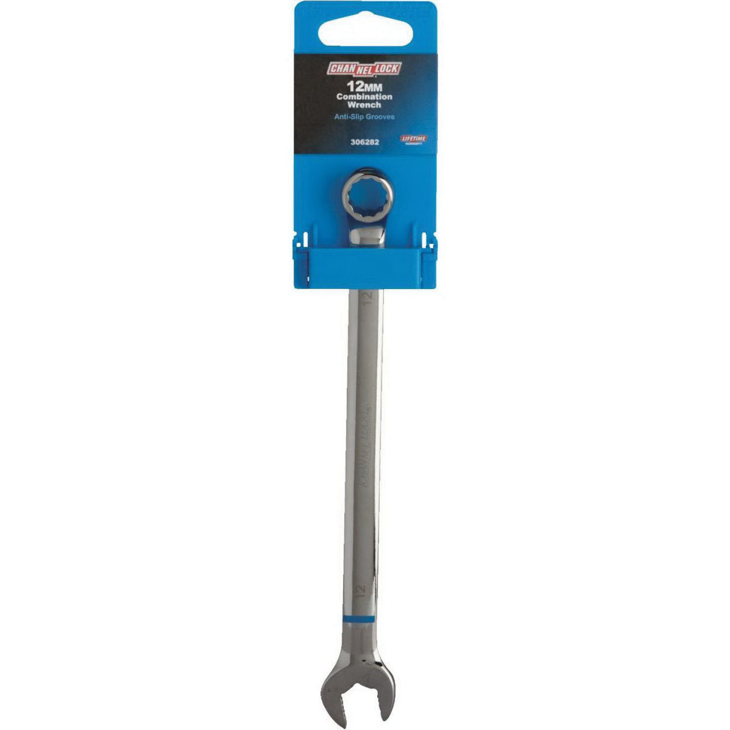 Channellock 306282 Combination Wrench, Metric, 12 mm Head, 7-3/4 in L, 12-Point, Vanadium Steel, Chrome