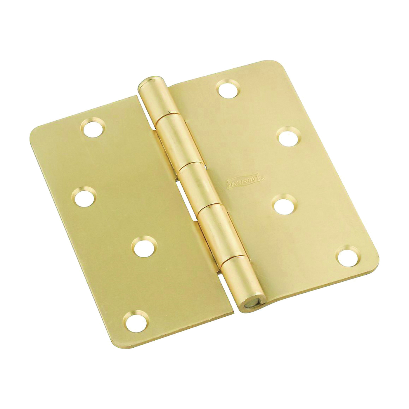 N830-228 Door Hinge, Cold Rolled Steel, Satin Brass, Non-Rising, Removable Pin, Full-Mortise Mounting