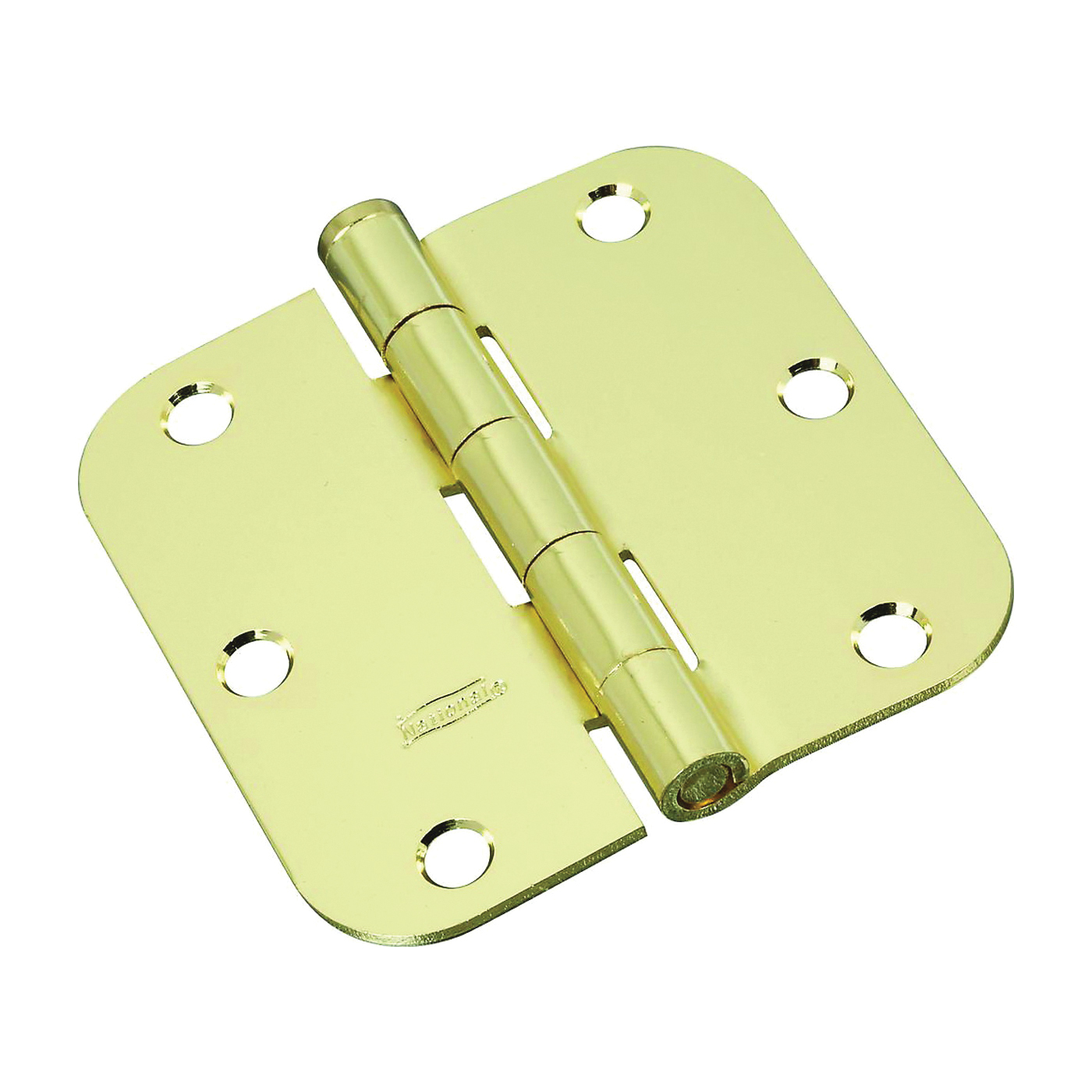 N830-207 Door Hinge, Cold Rolled Steel, Polished Brass, Non-Rising, Removable Pin, 55 lb