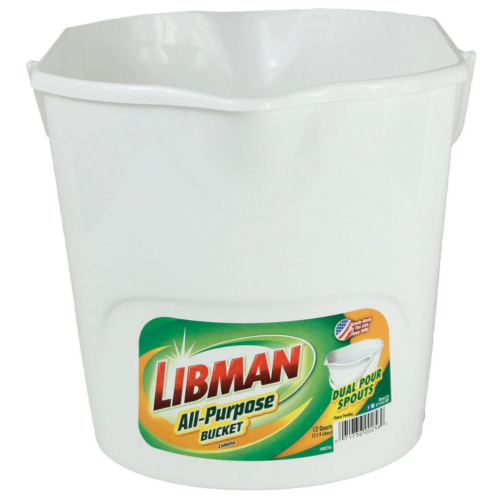 Libman 256 All-Purpose Bucket, 3 gal, 10 in Dia, Plastic, White