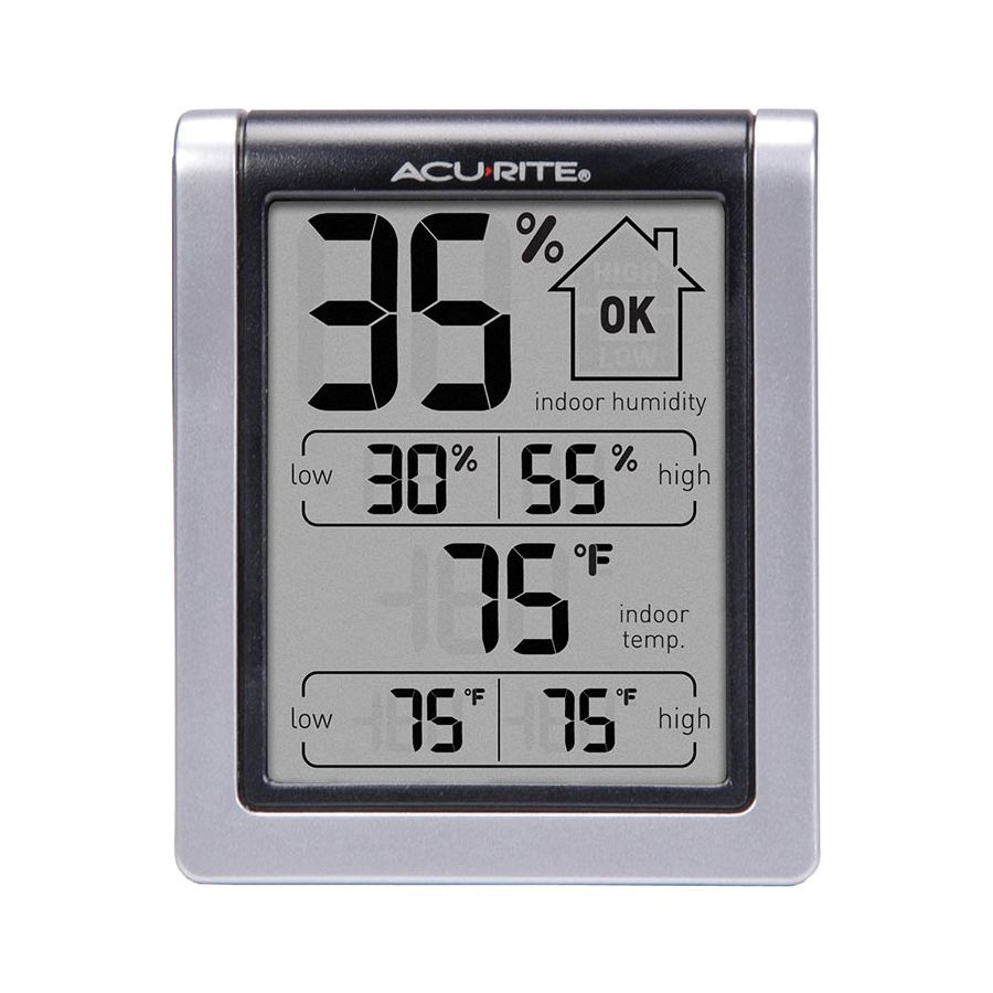 AcuRite 00613A1 Temperature and Humidity Monitor, Battery, Digital, 32 to 122 deg F, 16 to 98 % Humidity Range - 1