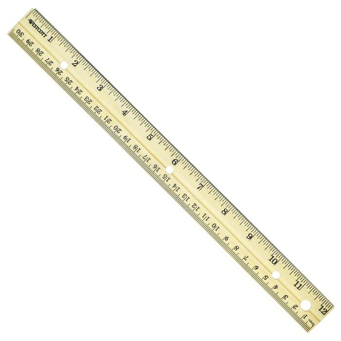 Westcott Wood Ruler Measuring Metric and 1/16 Scale