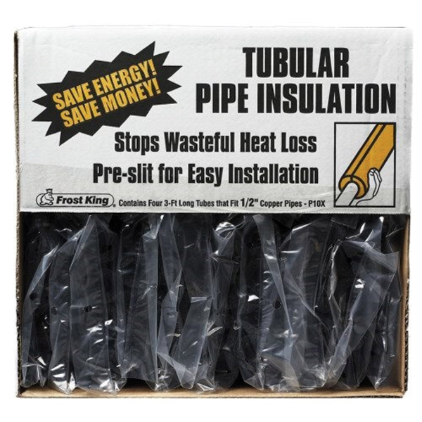 Frost King S11XB/6 Tubular Pipe Insulation, 7/8 in ID Dia, 6 ft L, Polyethylene, Brown, 1/2, 3/4 in Pipe