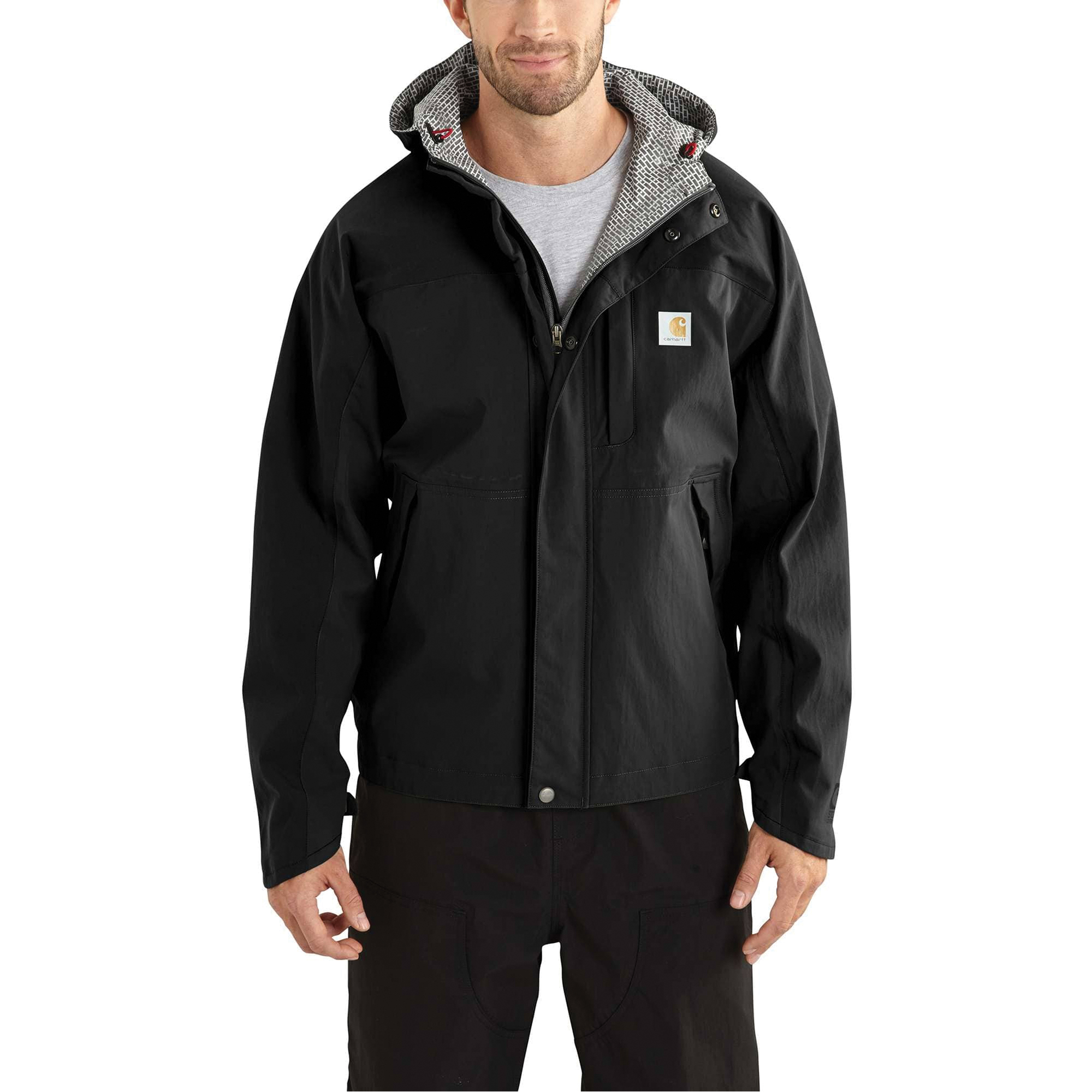 Carhartt 101570-001TLLLA Shoreline Vapor Jacket, L, Nylon, Black, Hooded Collar, Tall