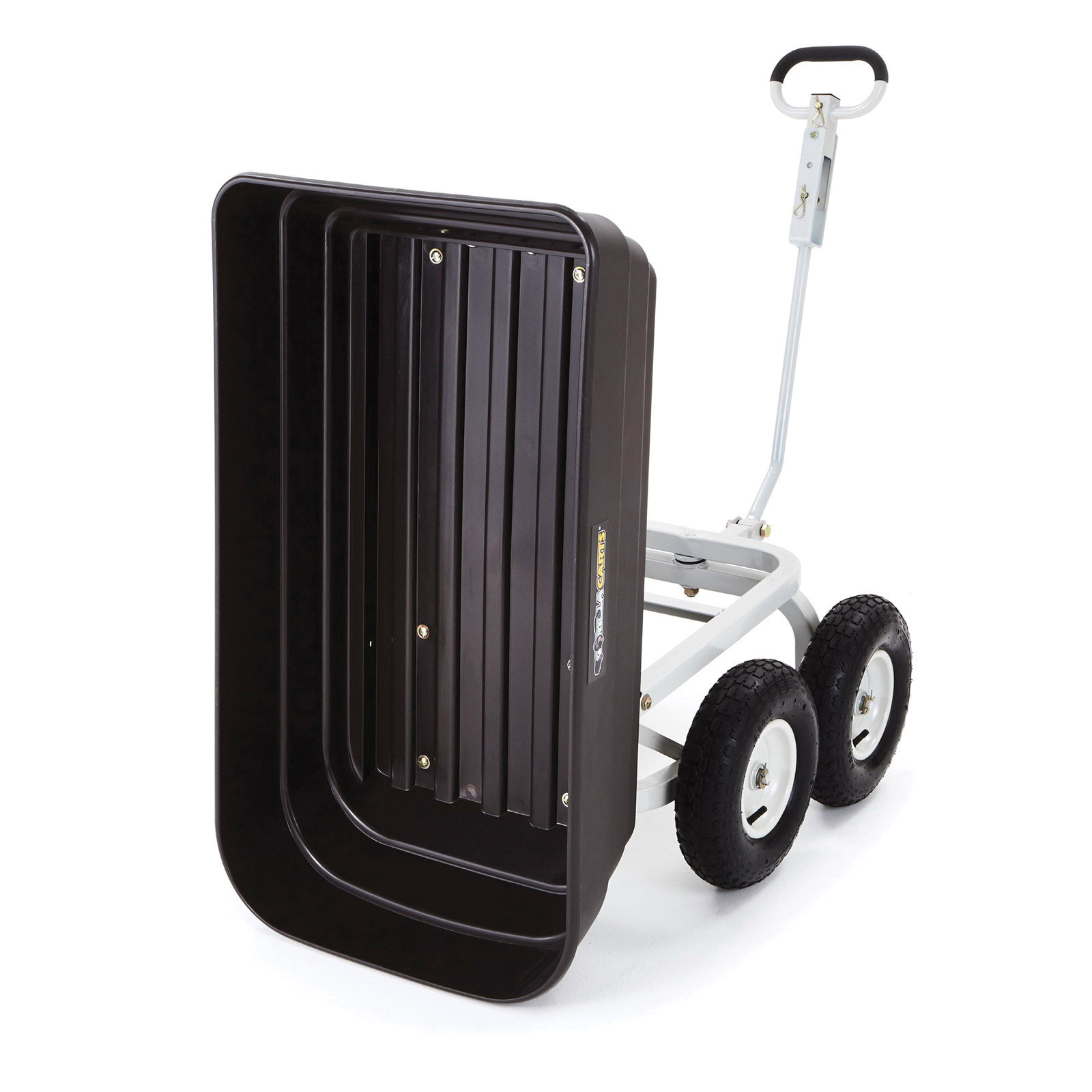 Gorilla Carts GOR62-COM Garden Dump Cart, 1000 lb, 6 cu-ft Deck, Poly Deck, Convertible Pull, Tow Handle
