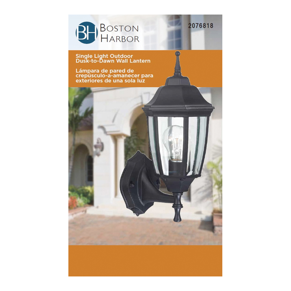 Boston Harbor DTDB Dusk/Dawn Lantern, 60 W, Medium Base Bulb or CFL Bulb(Sold Separately) Lamp, Aluminum Fixture - 3