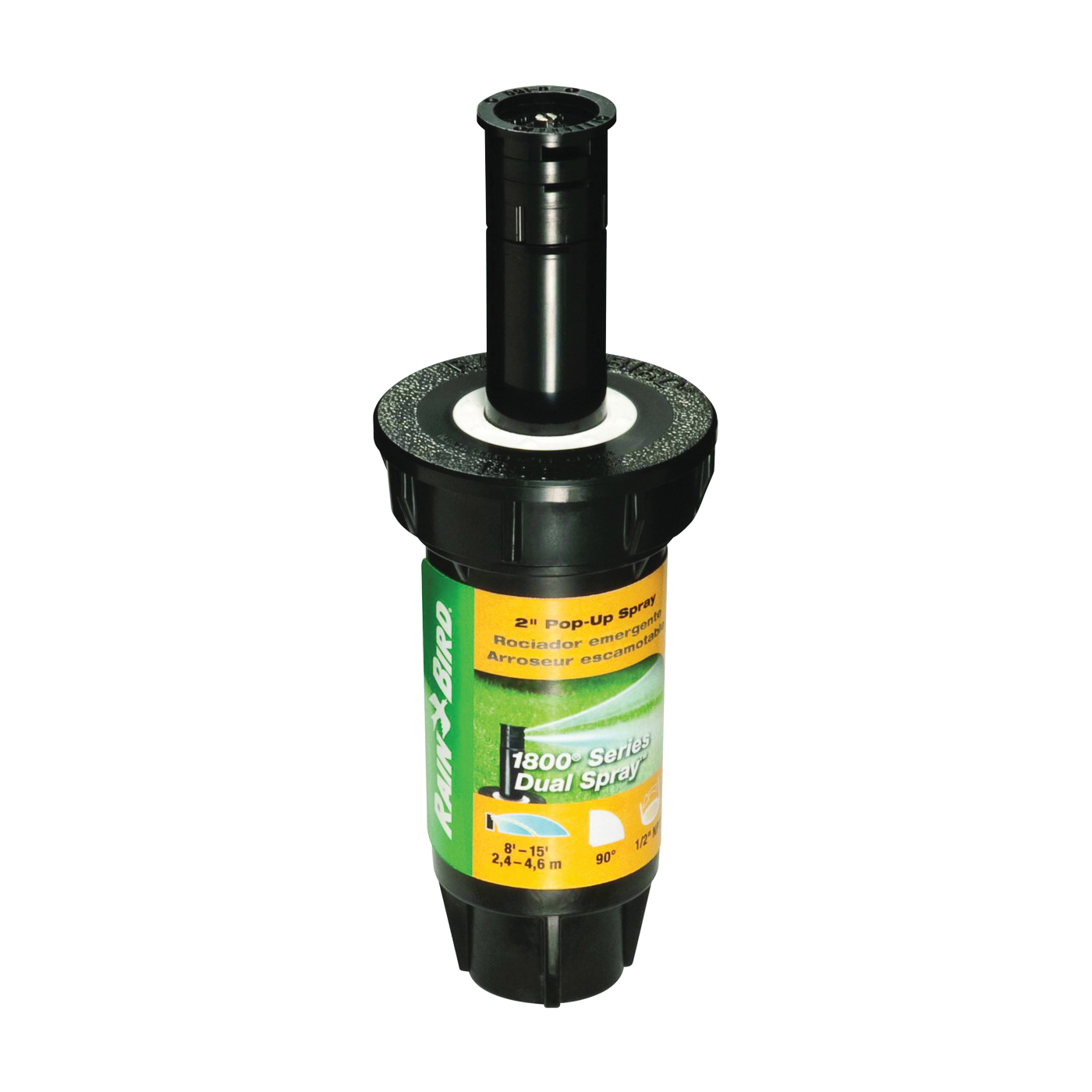 1802QDS Spray Head Sprinkler, 1/2 in Connection, FNPT, 8 to 15 ft, Plastic