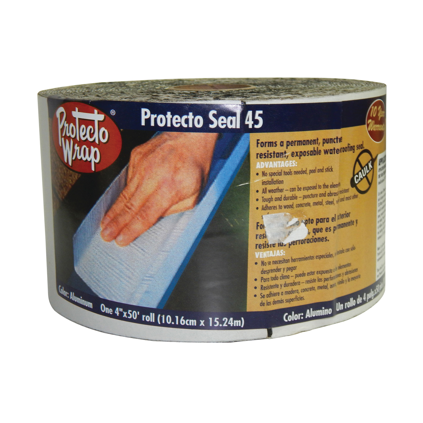 Protecto Seal 45 805204SW Membrane Flashing, 50 ft L, 4 in W, Polyethylene, Self-Adhesive