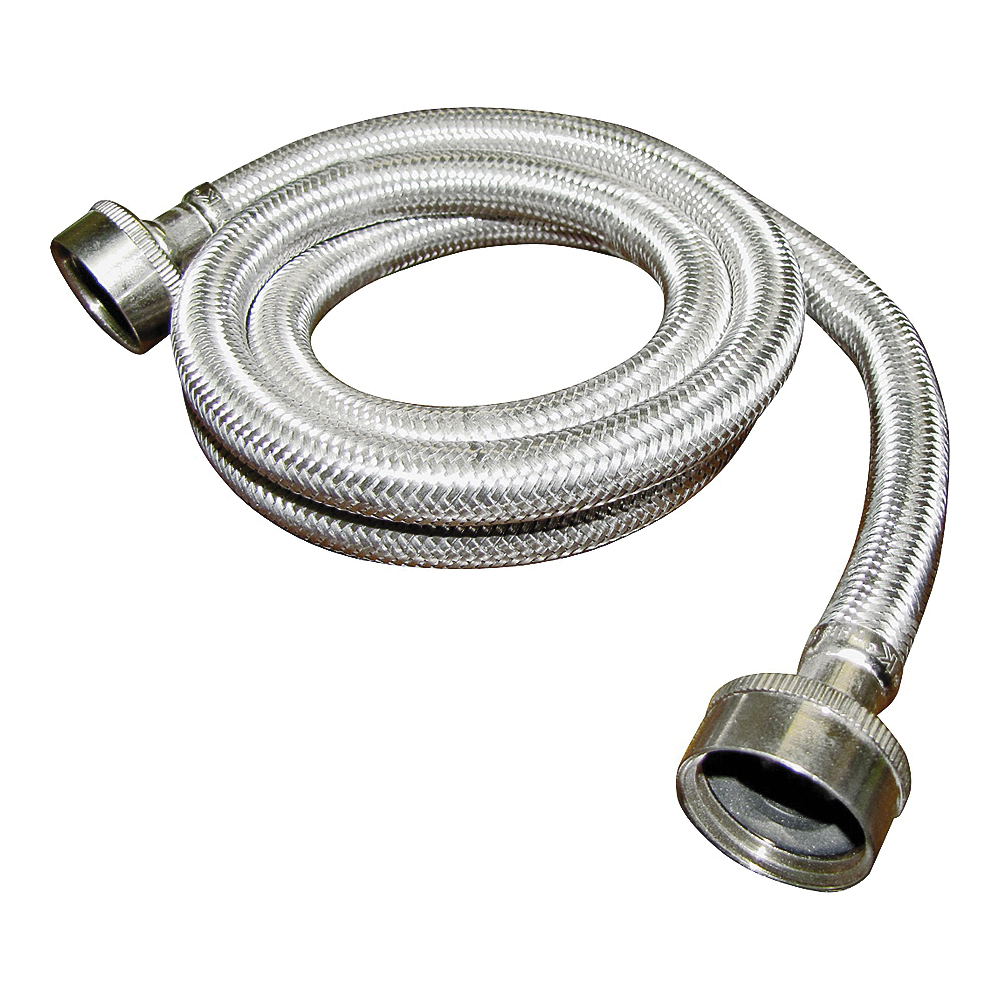 PP23832 Washing Machine Discharge Hose, 3/4 in ID, 5 ft L, FHT x FHT, Stainless Steel