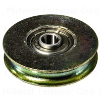 Midwest Fastener 66125 Sliding Door Roller, 1-1/2 in Dia Roller, Steel, 2/PK - 1
