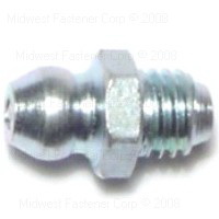 Midwest Fastener 63221 Grease Fitting, 1/4-28, Threaded, Steel, Zinc