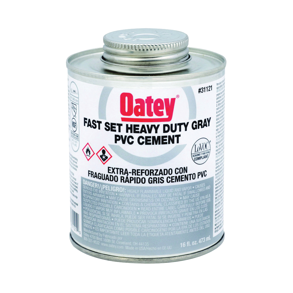 31121 Solvent Cement, 16 oz Can, Liquid, Gray
