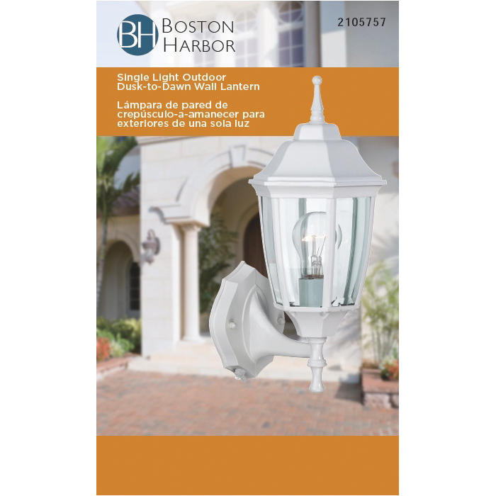 Boston Harbor DTDW Dusk/Dawn Lantern, 60 W, Medium Base Bulb or CFL Bulb(Sold Separately) Lamp, Aluminum Fixture - 3