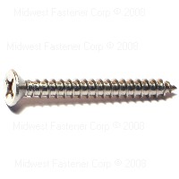 11042 Screw, #12 Thread, 2 in L, Flat Head, Phillips Drive, Stainless Steel, 1 PK