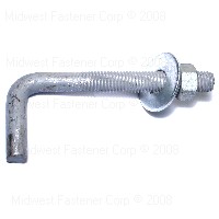 Midwest Fastener 09409 Anchor Bolt, 5/8-11 Thread, Coarse Thread, 6 in OAL, Steel, Galvanized