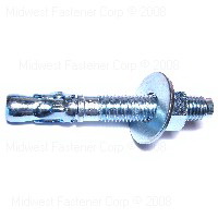 Midwest Fastener 04142 Concrete Wedge Anchor, 3/4 in Dia, 5-1/2 in L, Steel, Zinc